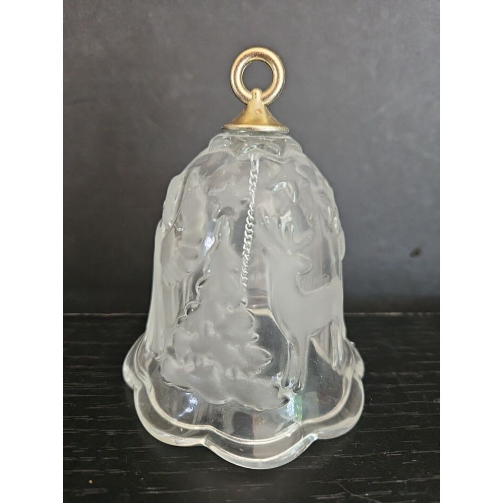 Vintage Holiday Christmas Bell Glass Angel Tree  Reindeer‎ 4.5" Clear - Picture 3 of 5